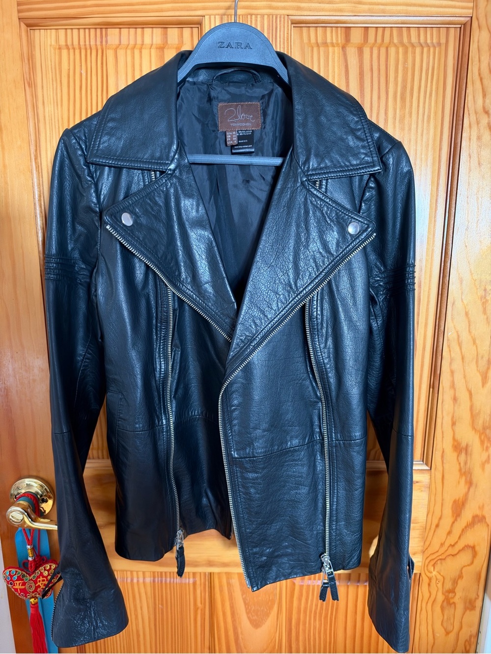 Leather Black Moto Jacket - Women